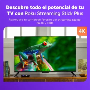 Roku Convertidor a Smart TV Roku Streaming Stick Plus 4K con control remoto, diseño portátil, configuración sencilla