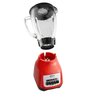 Licuadora Oster BLSTKAGRPB 800W, 2 velocidades + pulso, vaso de vidrio 1.5 litros, rojo